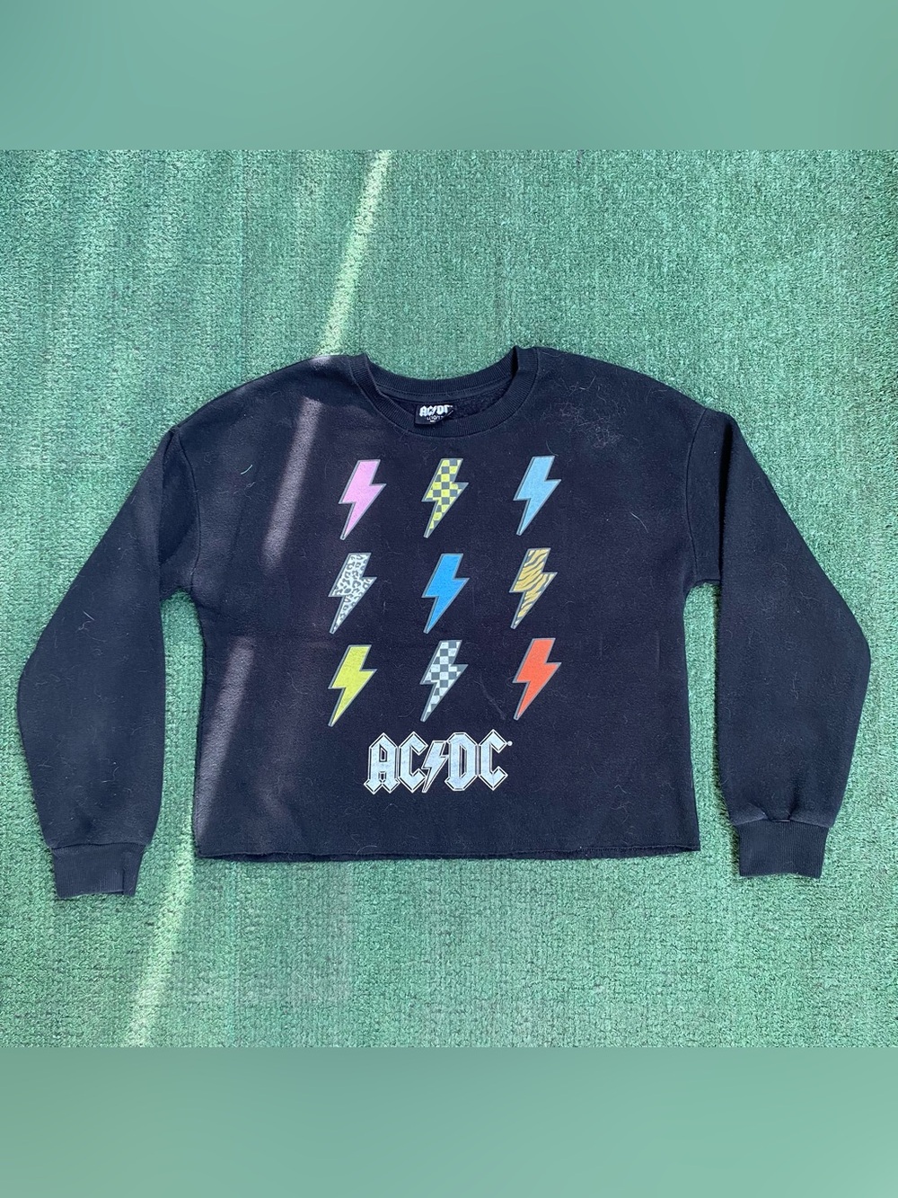 AC/DC Black Kids' Multicolor Lightning Bolt Sweatshirt
